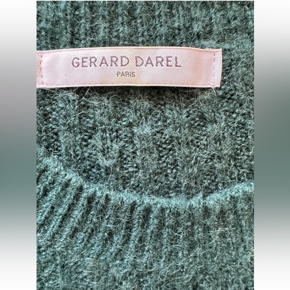Gerard Darel Paris Women’s Sweater Green Alpaca Blend Ribbed Made In Italy - Picture 4 of 13